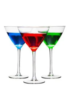 Tri colored drinks Stock Photos