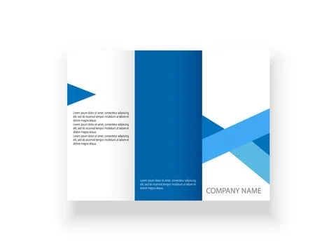 Tri fold blue brochure template Stock Illustration