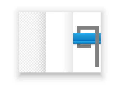 Tri fold blue brochure template Stock Illustration