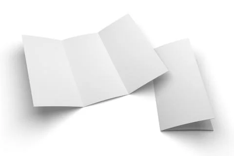 Tri fold brochure 3D illustration mockup isolated on white No. 1 Stock Illustration