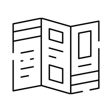 Tri fold brochure icon concept for marketing communication Stock Illustration