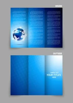 Tri-fold brochure Illustrazione stock
