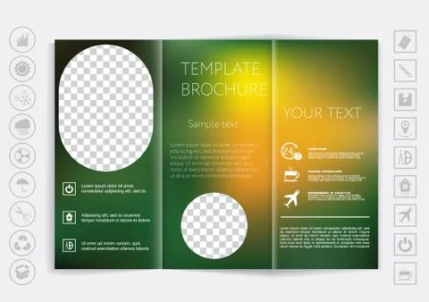Tri-Fold Brochure mock up vector design Stock Illustration