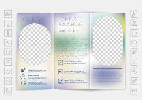Tri-Fold Brochure mock up vector design Stock Illustration
