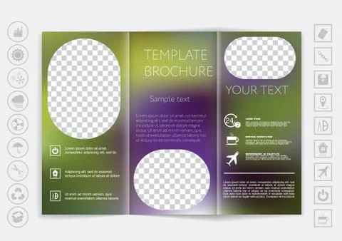 Tri-Fold Brochure mock up vector design Stock Illustration