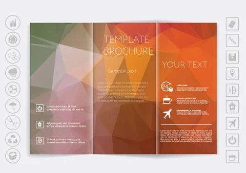 Tri-Fold Brochure mock up vector design Stock Illustration