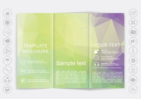 Tri-Fold Brochure mock up vector design Stock Illustration