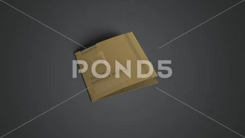 Tri Fold Brochure Mockup Square Leaflet Branding PSD 템플릿