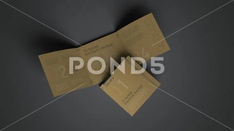 Tri Fold Brochure Mockup Square Leaflet Branding Modèle PSD