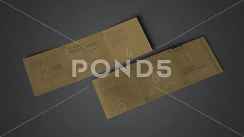 Tri Fold Brochure Mockup Square Leaflet Branding Template PSD