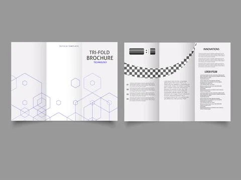 Tri fold Brochure Technology. Modern creative covers design templates for tri Stock Illustration