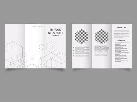 Tri fold Brochure Technology. Modern creative covers design templates for tri Stock Illustration