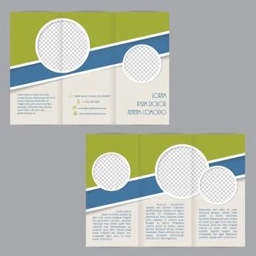 Tri-fold brochure template design with flat elements 库存插图