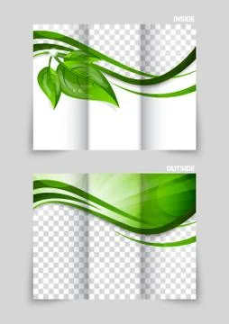 Tri-fold brochure template design Stock Illustration