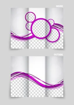 Tri-fold brochure template design Stock Illustration