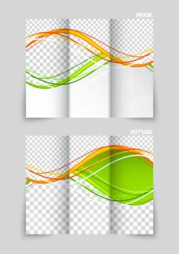 Tri-fold brochure template design Stock Illustration