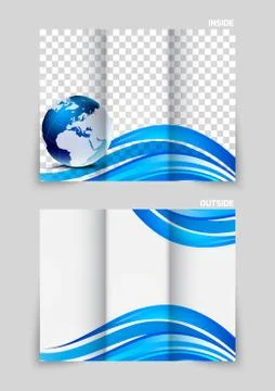 Tri-fold brochure template design Stock Illustration