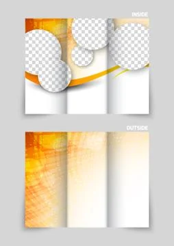 Tri-fold brochure template design Stock Illustration