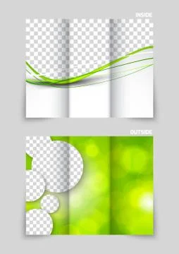 Tri-fold brochure template design Stock Illustration