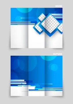 Tri-fold brochure template design Stock Illustration