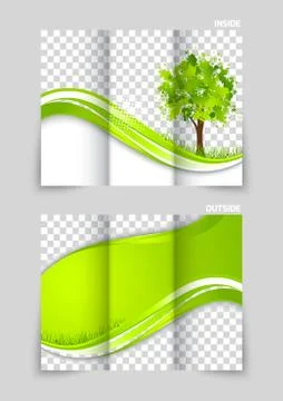 Tri-fold brochure template design Illustrazione stock