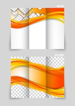 Tri-fold brochure template design Stock Illustration
