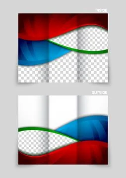 Tri-fold brochure template design Stock Illustration