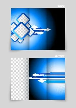 Tri-fold brochure template design Stock Illustration