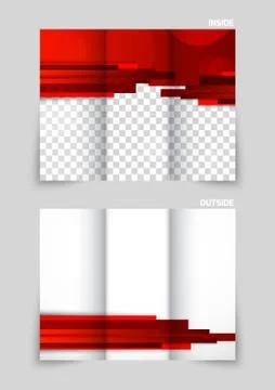 Tri-fold brochure template design Stock Illustration