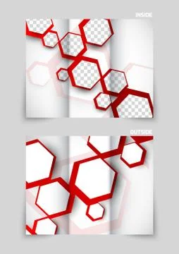Tri-fold brochure template design Stock Illustration