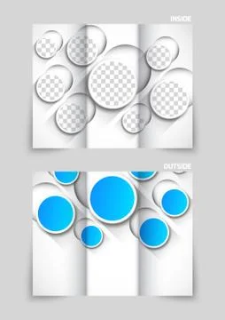 Tri-fold brochure template design Stock Illustration