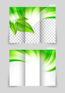 Tri-fold brochure template design Stock Illustration