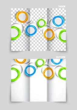 Tri-fold brochure template design Stock Illustration