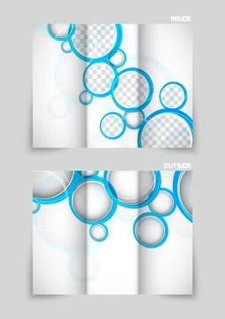 Tri-fold brochure template design Stock Illustration