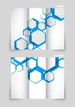 Tri-fold brochure template design Stock Illustration