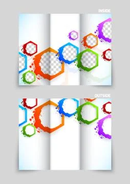 Tri-fold brochure template design Stock Illustration