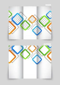 Tri-fold brochure template design Illustrazione stock