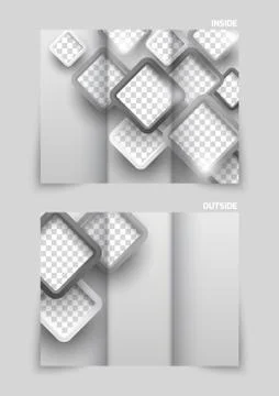 Tri-fold brochure template design Stock Illustration