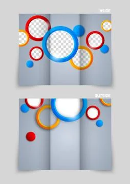 Tri-fold brochure template design Stock Illustration
