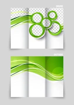 Tri-fold brochure template design Illustrazione stock