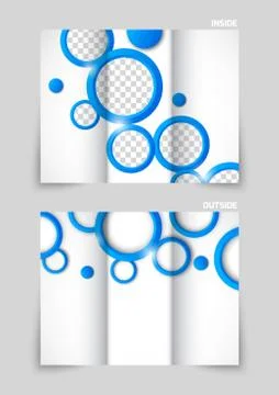 Tri-fold brochure template design Stock Illustration