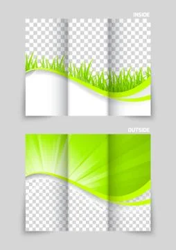 Tri-fold brochure template design Stock Illustration