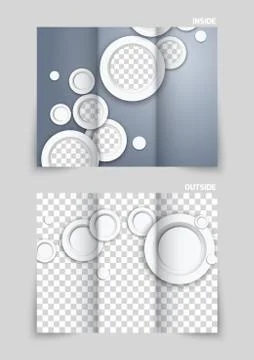 Tri-fold brochure template design Stock Illustration