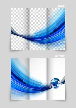 Tri-fold brochure template design Stock Illustration