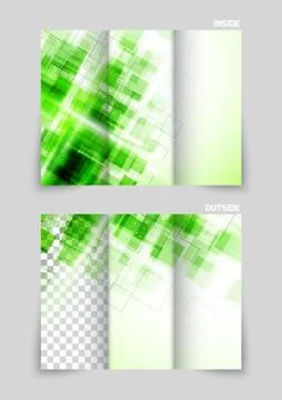 Tri-fold brochure template design Stock Illustration