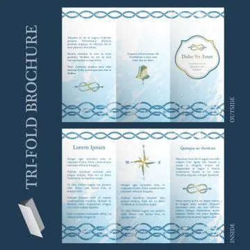 Tri-fold brochure template Stock Illustration