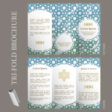 Tri-fold brochure template Stock Illustration