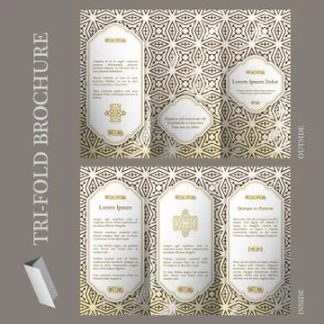 Tri-fold brochure template Stock Illustration