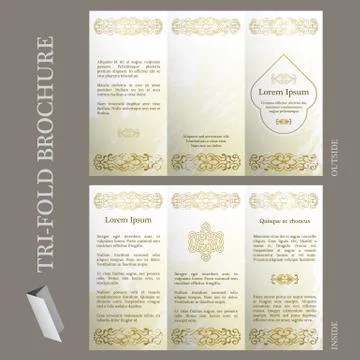 Tri-fold brochure template Stock Illustration