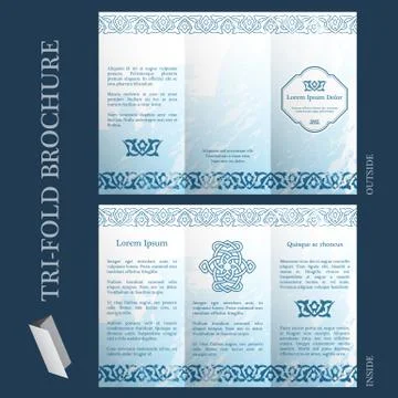Tri-fold brochure template Stock Illustration